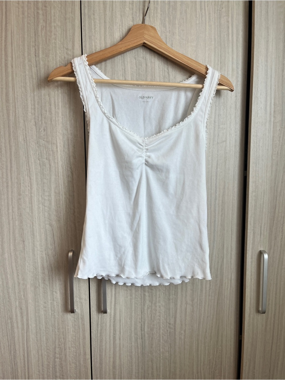 Old Navy White Lace-Trim Tank
